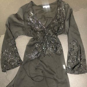 Black embellished sequin swim coverup sexy!